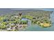 Aerial view showing the location of the property near the lake and its private dock at 107 Jacks Ln, Bonneau, SC 29431