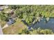 Aerial view of a house with a private dock in the backyard at 107 Jacks Ln, Bonneau, SC 29431