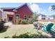 Lush backyard with a cozy firepit area and well-maintained lawn for outdoor enjoyment at 1126 Rearick Rd, Johns Island, SC 29455