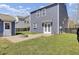 This backyard features a small fire pit, green grass, a black fence, a storage shed and the main house at 117 Red Leaf Blvd, Moncks Corner, SC 29461