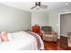 Bedroom showcasing hardwood floors, fan, dresser, and chair at 139 Spindle Way, Goose Creek, SC 29445