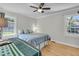 Comfortable bedroom features hardwood floors, a ceiling fan, and natural light at 1406 Glencoe Dr, Mount Pleasant, SC 29464