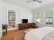 Spacious main bedroom with ensuite access, hardwood floors, and large windows at 1474 Indian St, Mount Pleasant, SC 29464