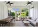 Inviting screened porch with ceiling fans, ample seating, and outdoor views at 1474 Indian St, Mount Pleasant, SC 29464