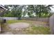 This backyard features an open area, with partial privacy fencing, and a brick patio at 148 Lancashire Rd, Summerville, SC 29486