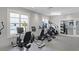 A well-equipped fitness center with cardio machines, natural light, and a clean, modern design, promoting a healthy lifestyle at 176 Clearblue Loop, Summerville, SC 29486