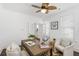 Cozy office space with a decorative ceiling fan and natural light at 176 Clearblue Loop, Summerville, SC 29486