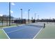 Outdoor pickleball courts with a fenced perimeter, lighting for evening play, and well-maintained surfaces at 176 Clearblue Loop, Summerville, SC 29486