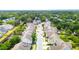 Aerial view down a neighborhood street lined with beautiful houses and mature trees at 2254 Show Basket Way, Mount Pleasant, SC 29466