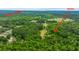 Picturesque aerial view showcasing the wooded home site and distance to the lake at 312 Piney Grove Rd, Cross, SC 29436