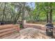 A spacious backyard with a wooden deck and fenced yard, offering both privacy and room to roam at 3293 River Rd, Johns Island, SC 29455