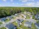 Overhead shot shows single-Gathering home in a neighborhood with well-maintained landscaping at 3801 Canary Ct, North Charleston, SC 29420