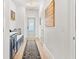 Bright entryway with a built-in bench, stylish rug, and a view to the outdoors at 383 Oak Park St, Summerville, SC 29486