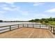 Spacious wooden deck overlooking the tranquil lake, ideal for relaxation and enjoying nature at 512 Pontoon Rd, Huger, SC 29450