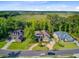 Stunning aerial view of distinguished homes nestled amongst lush greenery and a serene marsh landscape at 5433 Clearview Dr, North Charleston, SC 29420