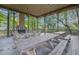 Expansive covered patio with fireplace and multiple seating areas, perfect for outdoor entertaining at 8657 Refuge Point Circle Cir, Charleston, SC 29420