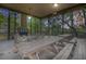 Inviting covered patio featuring a cozy fireplace, ideal for relaxing or hosting gatherings at 8657 Refuge Point Circle Cir, Charleston, SC 29420