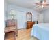 Bedroom with hardwood floors, dresser and closet at 106 Trimley Ct, Goose Creek, SC 29445
