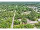 Aerial view of a home and wooded lot are nestled among tall trees at 1502 Southwick Dr, Johns Island, SC 29455