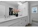 Bright bathroom with double sink, vanity and mirror at 1502 Southwick Dr, Johns Island, SC 29455
