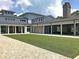 Exterior view of outdoor patio with brick fireplace and paved patio at 1505 Fort Palmetto Cir, Mount Pleasant, SC 29466