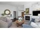 Cozy living room with a fireplace, elegant decor, hardwood floors, and comfortable seating at 2021 Arundel Pl, Mount Pleasant, SC 29464