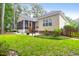 Charming backyard with lush greenery, inviting patio, and a screened porch at 2520 Woodstream Rd, Mount Pleasant, SC 29466
