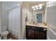 Cozy bathroom featuring a vanity, a shower with a curtain, and modern fixtures at 2627 Rutherford Way, Charleston, SC 29414