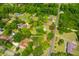Aerial view showcasing lot lines for potential home sites surrounded by mature trees and vegetation at 285 Roosevelt Dr, Saint Stephen, SC 29479