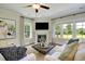 Inviting living room with a fireplace, expansive windows offering natural light, and comfortable seating arrangement at 3307 Sawlog Dr, Summerville, SC 29486