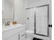 Modern bathroom features white vanity, glass-enclosed shower, and contemporary fixtures at 3587 Goodwater St, Mount Pleasant, SC 29466
