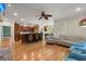 Open floor plan with hardwood floors and comfortable seating connects living and dining areas at 3756 Colonel Vanderhorst Circle, Mount Pleasant, SC 29466