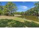 Scenic view of a tranquil pond surrounded by lush greenery and mature trees on a sunny day at 3756 Colonel Vanderhorst Circle, Mount Pleasant, SC 29466