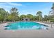 Community pool with palm tree landscaping and plenty of lounge seating at 3756 Colonel Vanderhorst Circle, Mount Pleasant, SC 29466