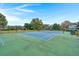 Community tennis court with green turf and dark blue painted surface at 3756 Colonel Vanderhorst Circle, Mount Pleasant, SC 29466