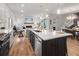 Kitchen with white cabinets, large island, stainless appliances and views to the living room at 403 Cool Bend Ln, Summerville, SC 29486