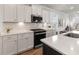 Kitchen featuring white cabinets, stainless appliances, and a view to living area at 403 Cool Bend Ln, Summerville, SC 29486