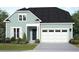 Charming one-story home featuring a two-car garage, blue siding, and classic architectural details at 434 Evening Glow Ln, Summerville, SC 29486