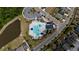 Overhead shot showcasing the expansive community pool, amenities, and surrounding neighborhood layout at 4916 Paddy Field Way, Ladson, SC 29456