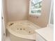 Bathroom features a large jetted garden tub and window at 102 Six Point Ct, Goose Creek, SC 29445