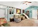 Spacious living room with vaulted ceilings, comfortable seating, and large windows at 109 Williams Ct, Goose Creek, SC 29445