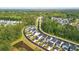An aerial view of a new neighborhood, showcasing its well-planned streets and modern home designs surrounded by lush trees at 117 Osprey Ridge Ln, Summerville, SC 29483