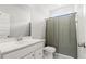 Bathroom showcasing a vanity with a mirror, toilet and a shower with a curtain at 117 Osprey Ridge Ln, Summerville, SC 29483