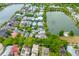 Beautiful aerial view of a lakeside neighborhood with colorful rooftops and lush greenery at 121 W Shipyard Rd, Mount Pleasant, SC 29464