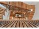 Unique view of the home's wooden staircase and black iron railings at 121 W Shipyard Rd, Mount Pleasant, SC 29464