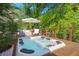 Inviting hot tub on a wooden deck, complete with comfortable seating and shade, ideal for relaxation at 1616 Refuge Run, Charleston, SC 29412