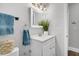 Freshly updated bathroom featuring a white vanity, modern lighting, and neutral decor with a white framed mirror at 1790 Brockington Ave, Charleston, SC 29407