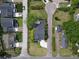 An aerial view showing the layout of the property and surrounding neighborhood at 2017 Woodland Shores Rd, Charleston, SC 29412