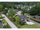 Aerial view of a home showcasing its landscaped yard and neighborhood setting at 2017 Woodland Shores Rd, Charleston, SC 29412