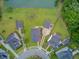 Aerial view of homes in a well-maintained community with a pond and green spaces at 249 Old Savannah Dr, Goose Creek, SC 29445